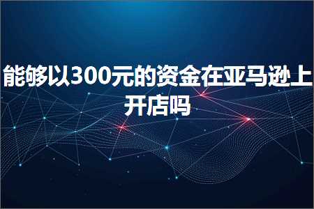 跨境电商知识:能够以300元的资金在亚马逊上开店吗